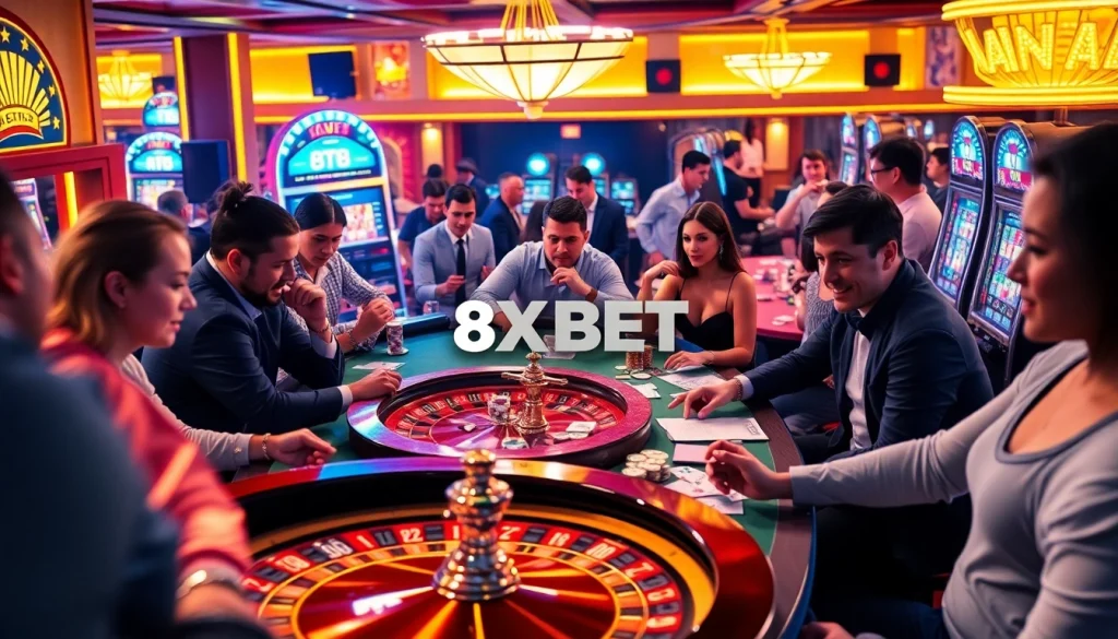 Experience exciting casino action at 8XBET where players bet big on roulette and poker.