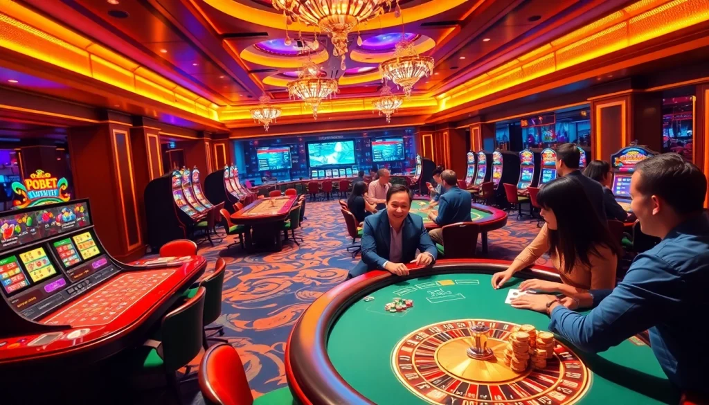 Experience the thrill of winning at 789BET with vibrant casino tables, poker chips, and roulette wheels.