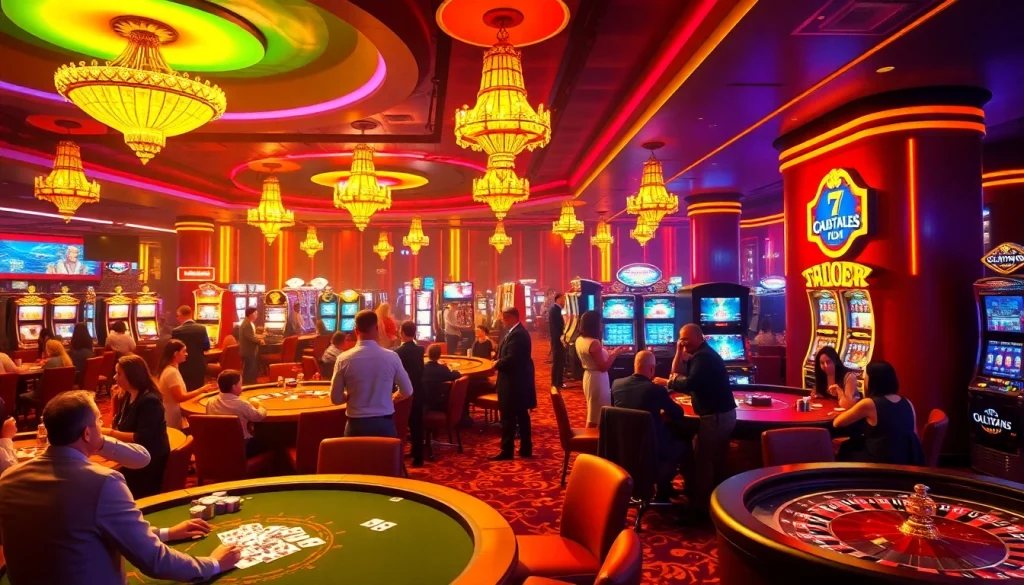 Players enjoying various casino games at 789f, capturing the excitement of gambling.
